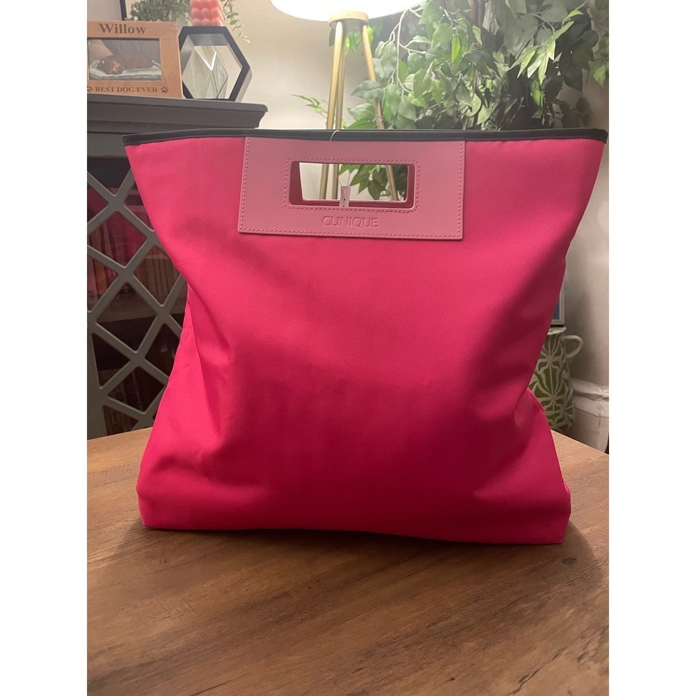 Clinique Pink Tote Bag - Bright Pink Women's Handbag